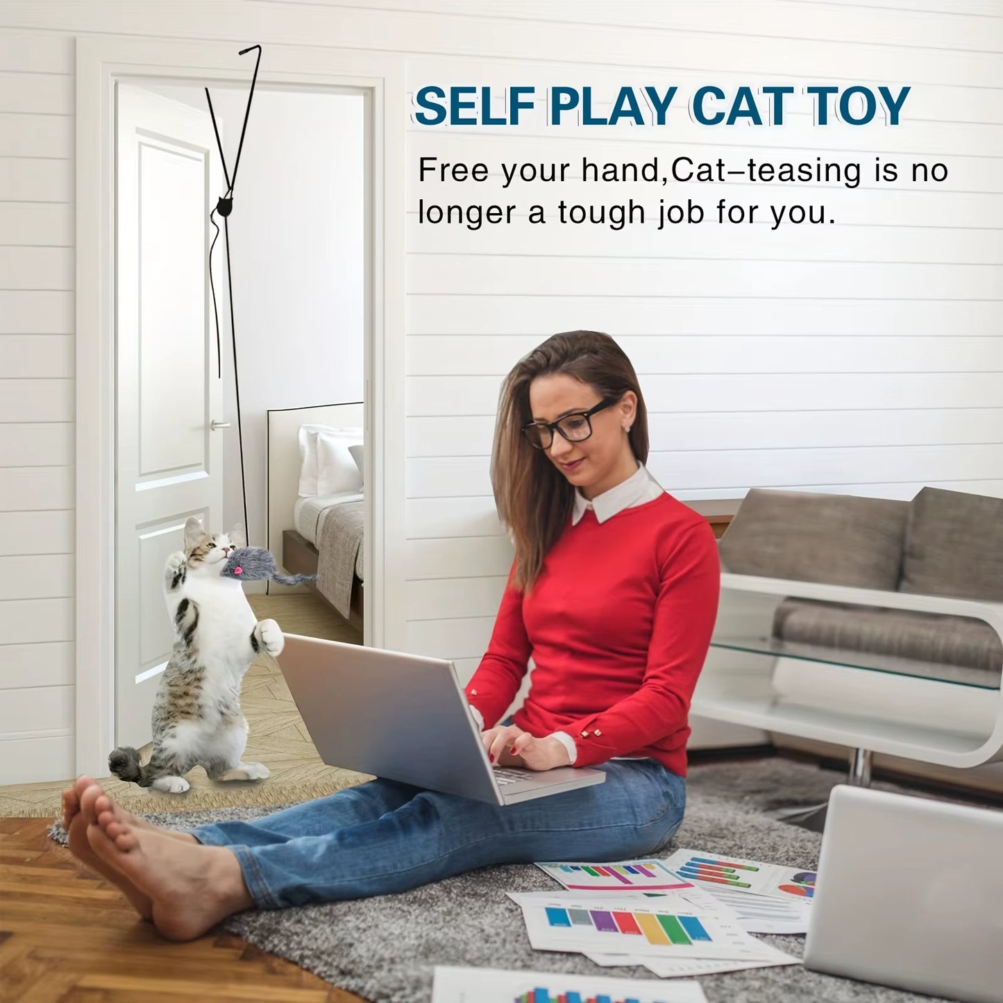 Door Hanging Cat Toy Stress Relieve Living Omdoor Hanging Toy for Living Room Hanging Kitten