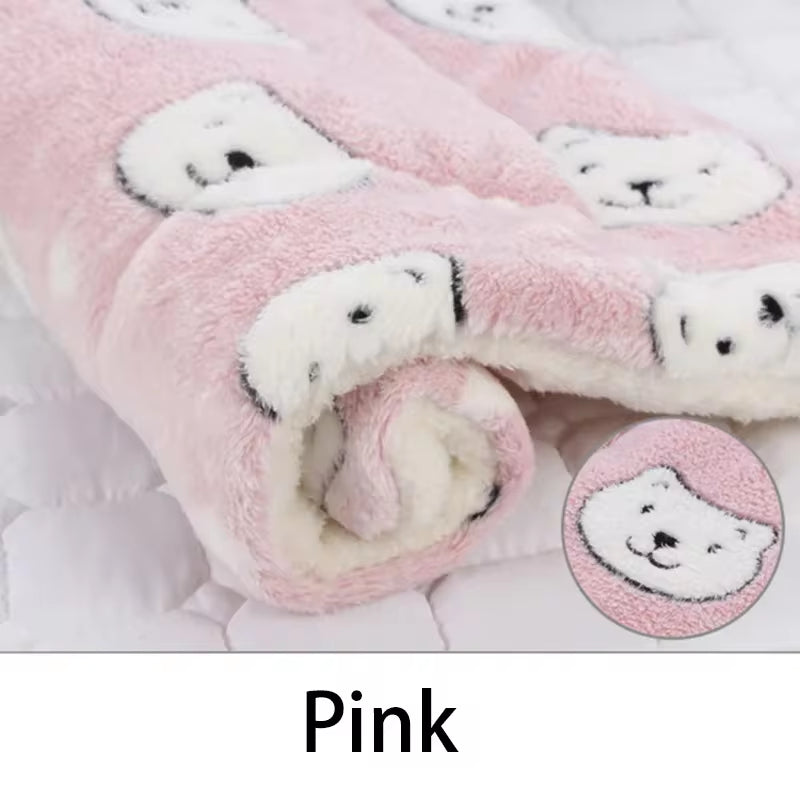 Flannel Pet Sleeping Mat Dog Bed Cat Litter Puppy Bed Dog Sofa Lovely Mattress Cushion for Small Large Dog Blanket for Winter