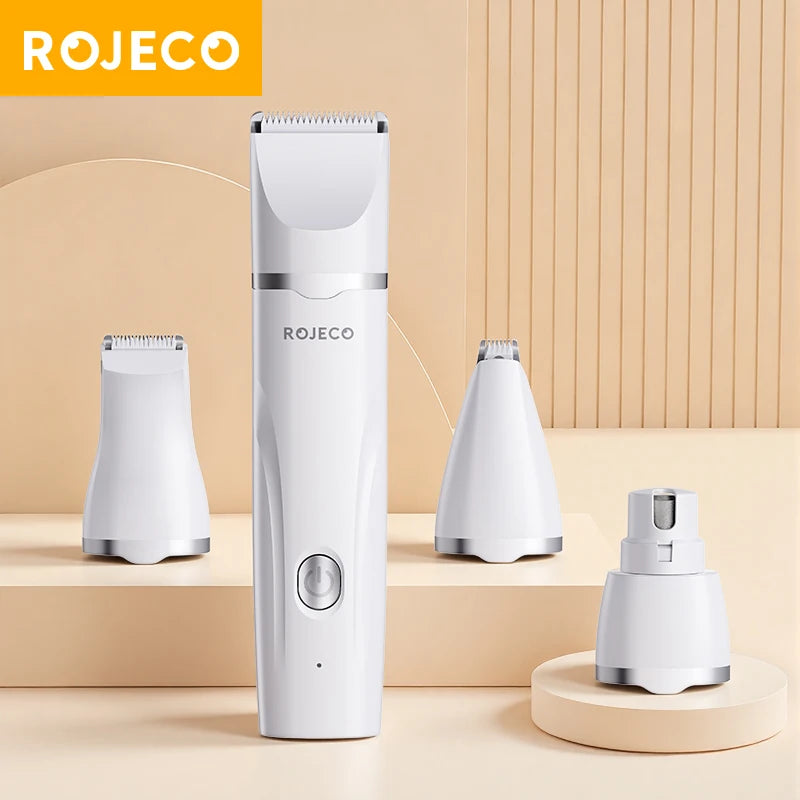 ROJECO Electric Pet Trimmer 4 in 1 Professional Grooming Kit for Dog Cat Hair Multifunctional Dog Trimmer Haircut Shaver Clipper